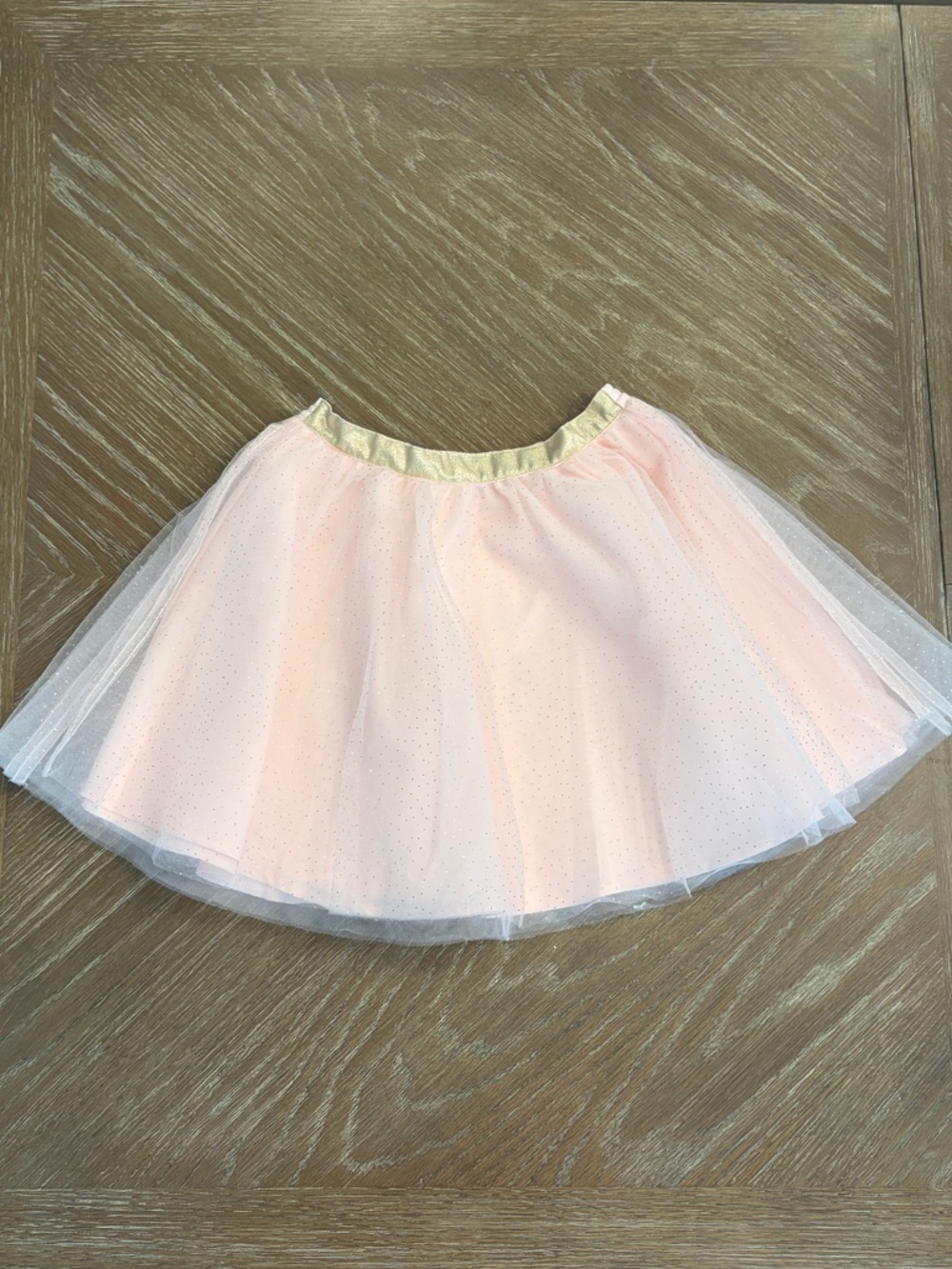 NWT Janie and Jack Pink Tulle Skirt with Gold Elastic Waistband